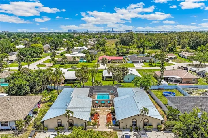 Aerial view of the property looking east towards Ft Myers.