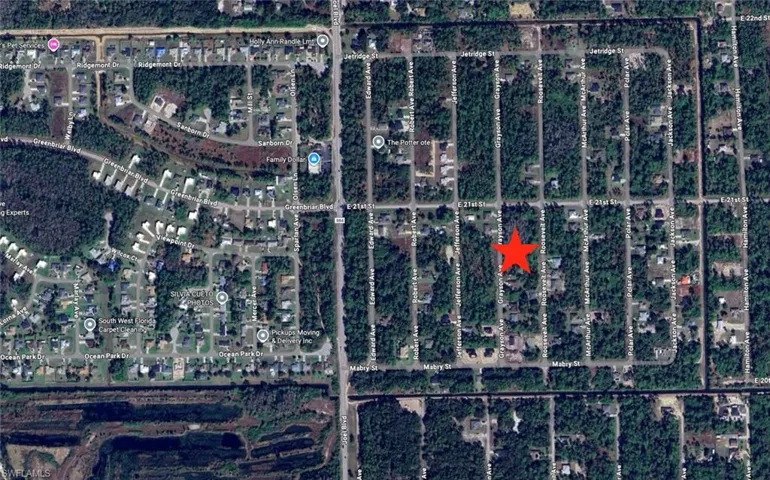 Aerial view of property's location