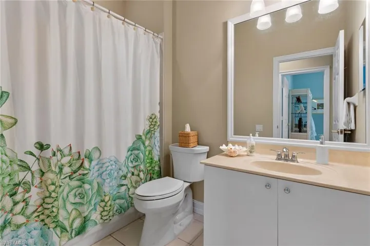 Guest bathroom for the 2nd bedroom and den used as another bedroom.