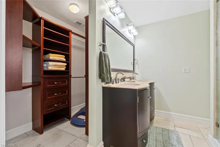 Bathroom featuring vanity