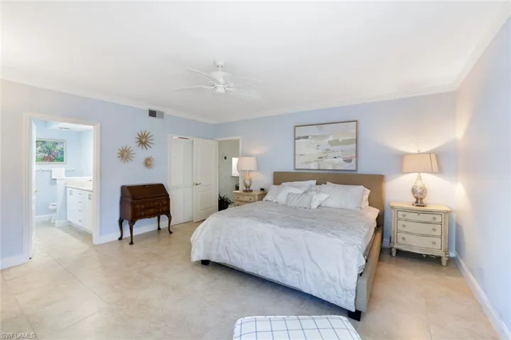 Primary bedroom with walk in closet