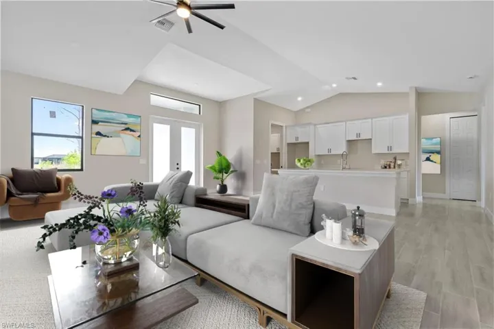 Virtually Staged Great Room, Pre-Appliances