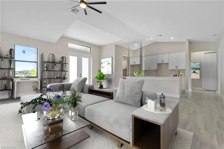 Virtually Staged Great Room, Pre-Appliances