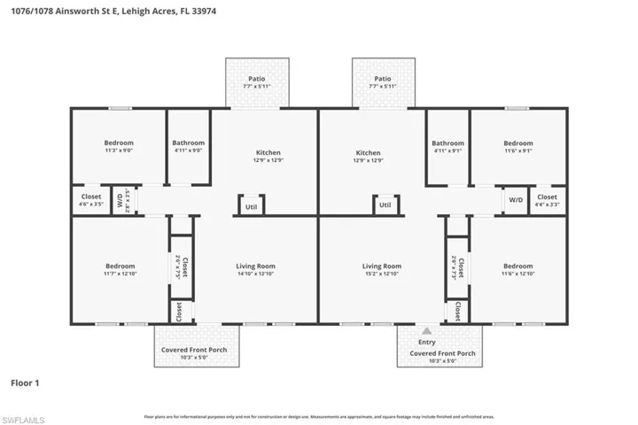 1076/1078 Ainsworth St E, Lehigh Acres, Florida 33974
