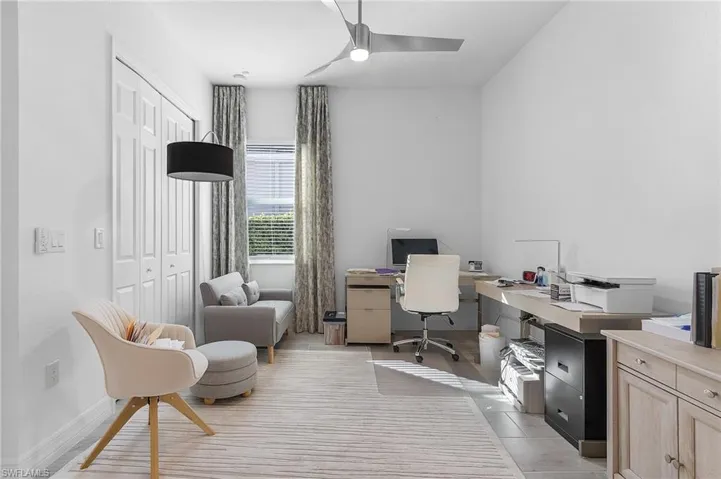 Den turned into office.