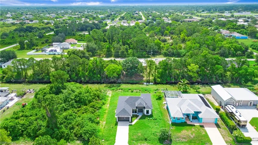 Aerial view of residential area