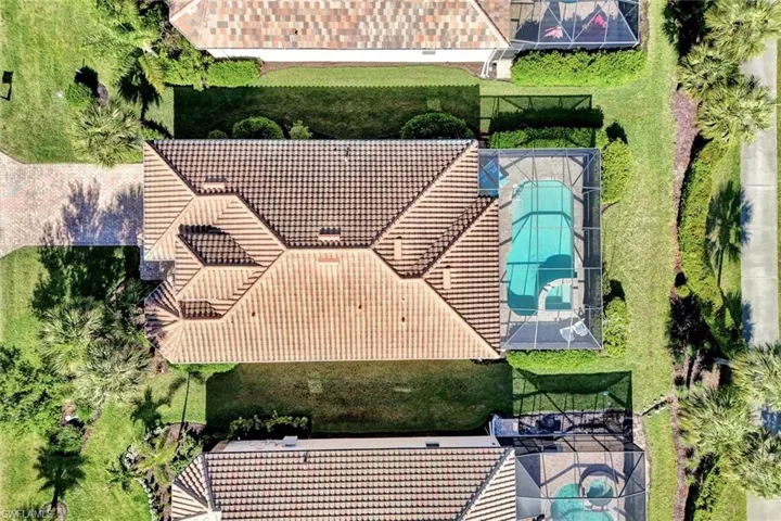 Birds eye aerial view of the home.