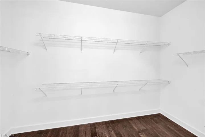 Large master bedroom closet off the primary bathroom.