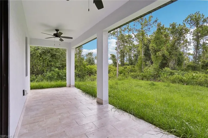 View of terrace with ceiling fan