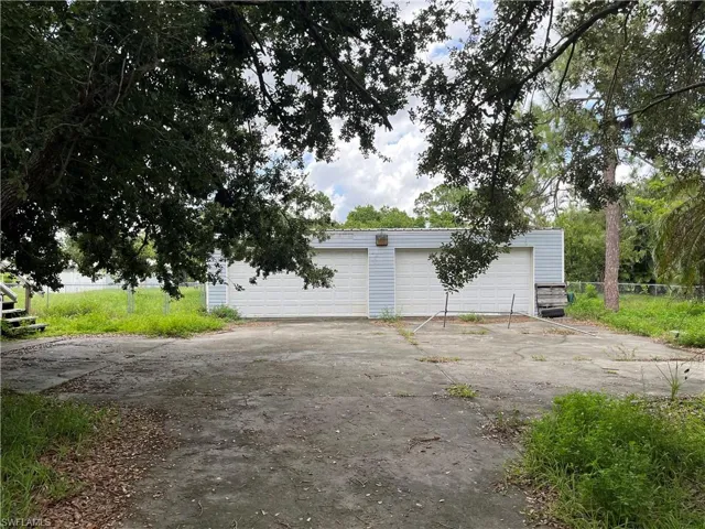 View of detached garage