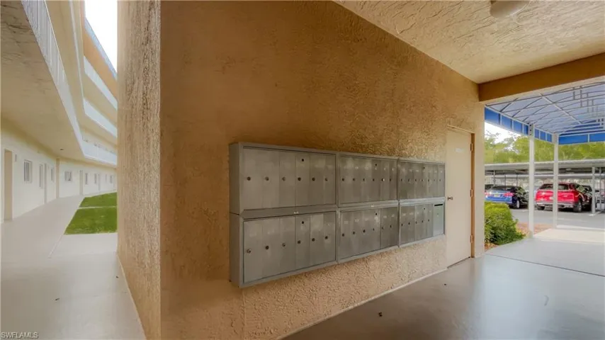 Mailboxes near elevator