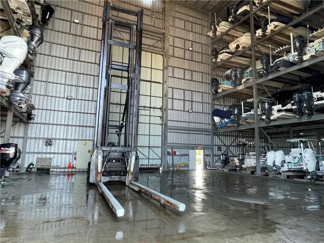 Boat Storage Interior and Forklift