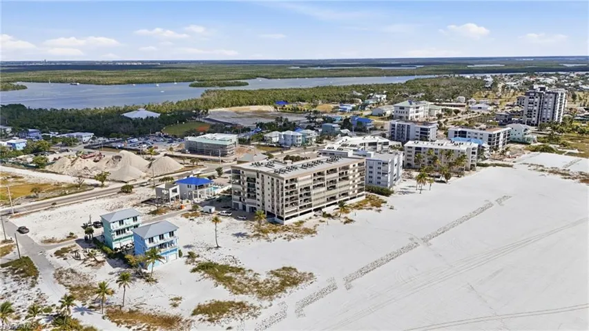 Bird's eye view of a large body of water