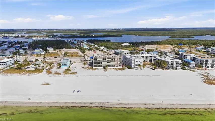 Drone / aerial view of a large body of water