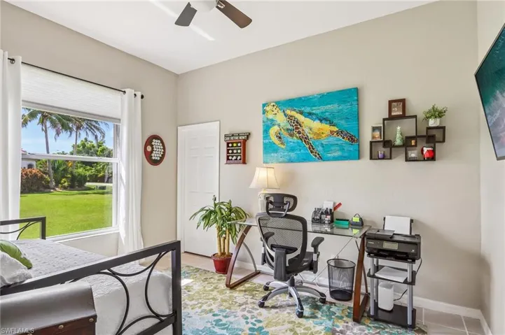 Fourth Bedroom -Tiled Floors - Large Walk-in Closet 6X5.