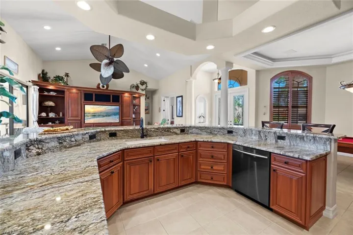 Kitchen looking towards foyer