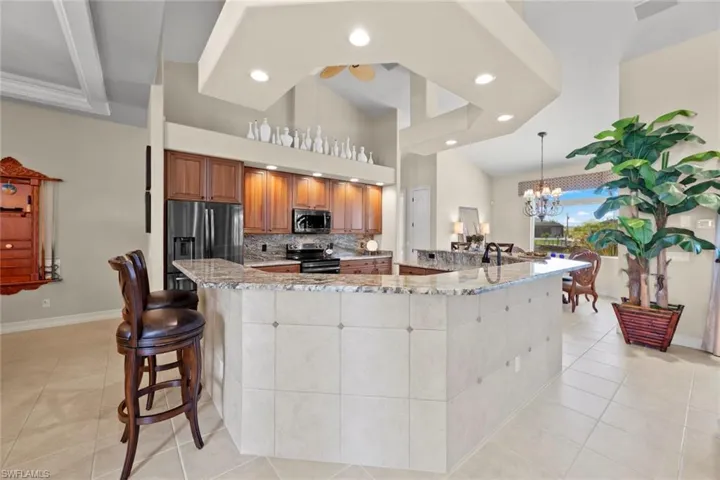 Breakfast bar looking towards breakfast nook