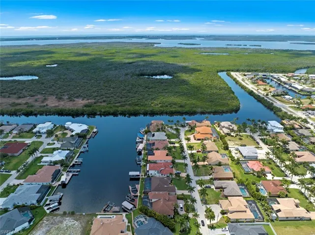 Aerial view looking West of home