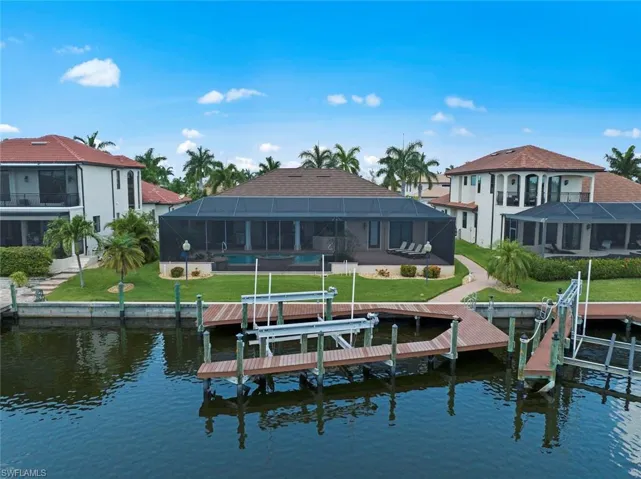 Aerial view of rear of home