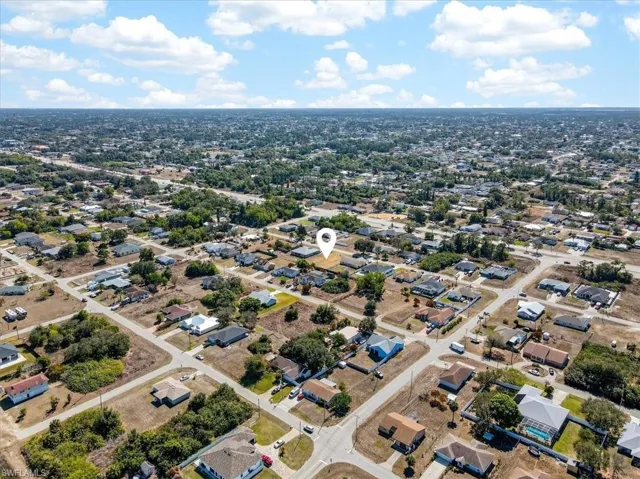 Aerial view of residential area