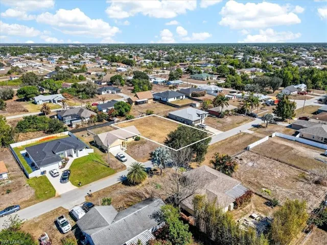 Aerial perspective of suburban area