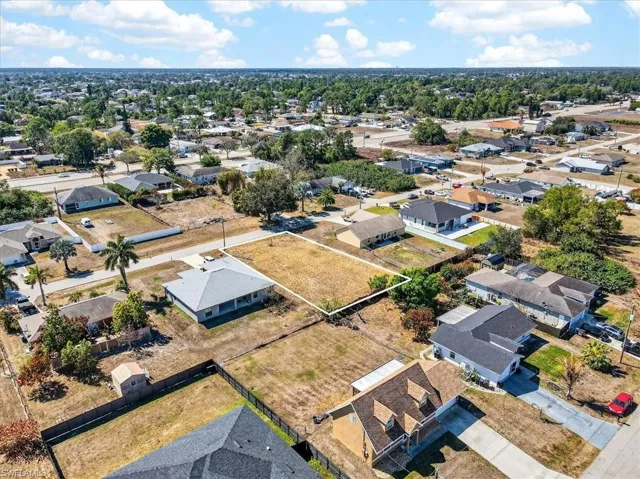 Aerial view of residential area