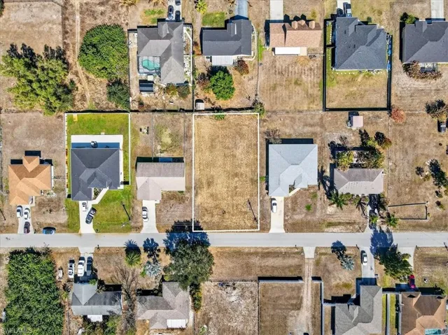 Aerial perspective of suburban area