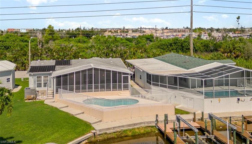 Rear Aerial of home and pool