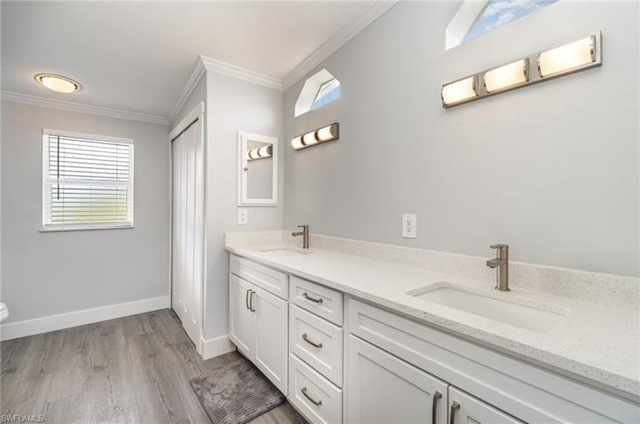 Master Bath with huge linen closet and double vanity