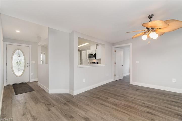 Entry, kitchen and dining area