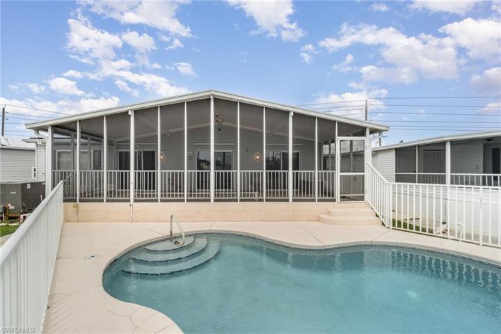 rear lanai and pool area