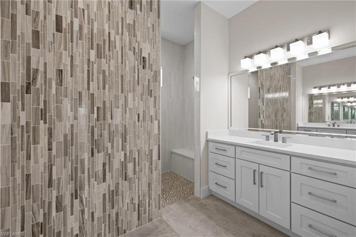Master bath with walk through shower