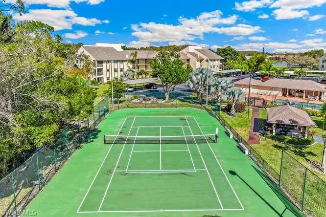 View of tennis court