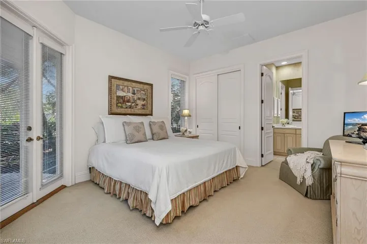 Guest Bedroom has French doors that lead to a private garden and patio, and beautiful views!