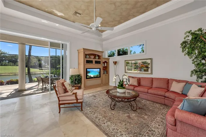 The family room is bright and cheery, with incredible views.