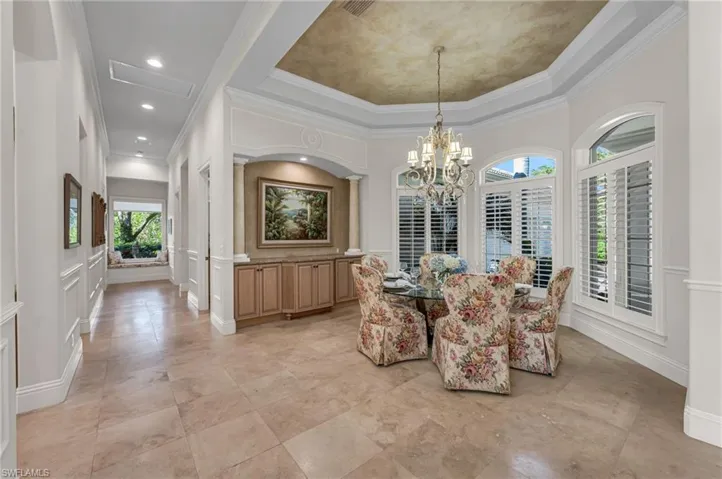 From the main entry, the large dining room is ready for your memorable dinners with family and friends.