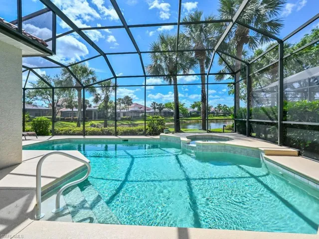 Screened-in pool and spa