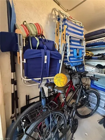 Bikes, Beach Chairs, Umbreallas, Paddles for Kayaks.