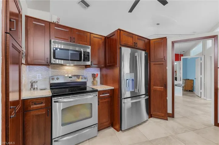 New fridge, porcelain tile