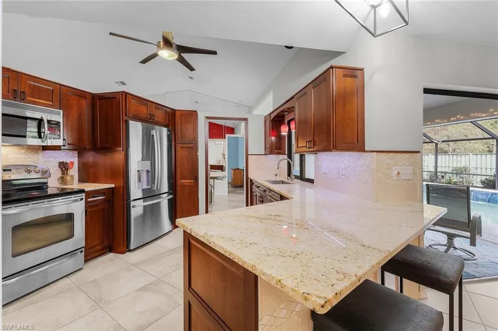 Kitchen featuring a breakfast bar area