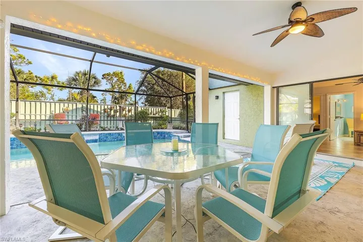 covered lanai with hurricane shutters