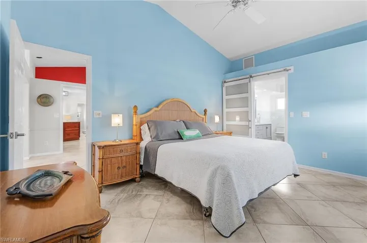 Primary with vaulted ceilings and ensuite