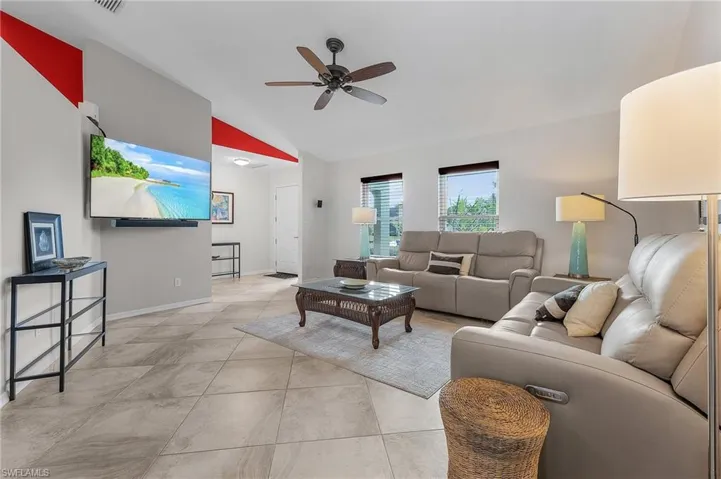 Living and Dining room with porcelain tile