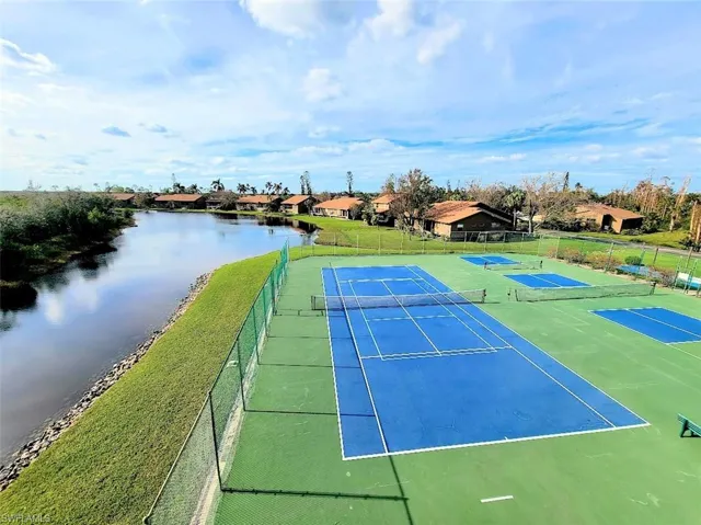 Aerial of Tennis & Pickleball Courts on the Lake