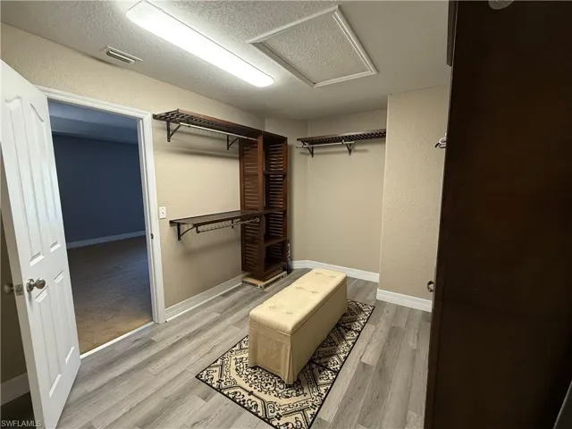Walk in closet featuring light hardwood / wood-style floors