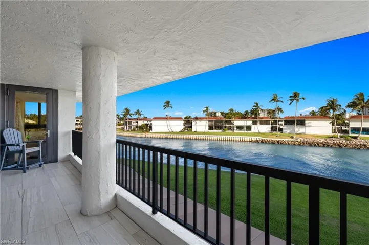 Balcony with a water view