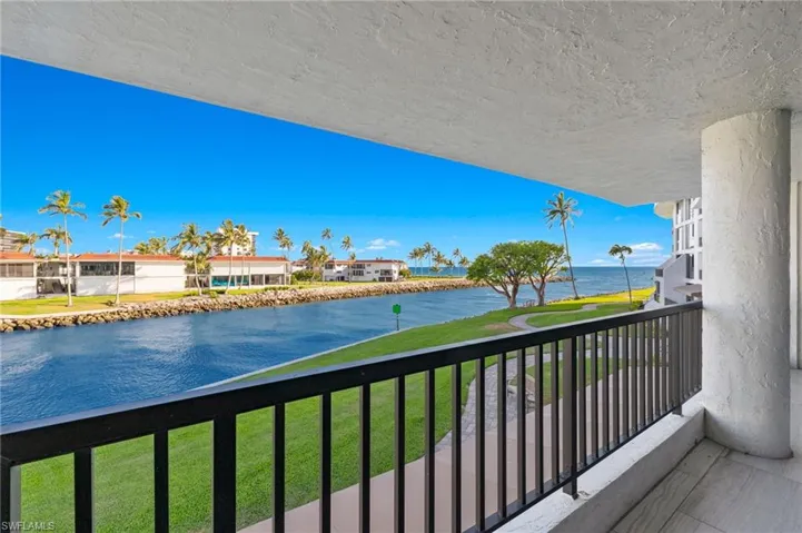 Balcony with a water view