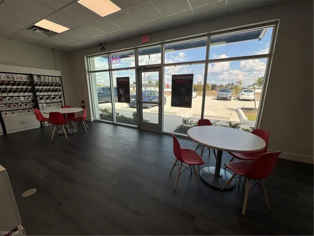 Lobby with a drop ceiling