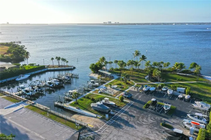 Drone / aerial view of a large body of water