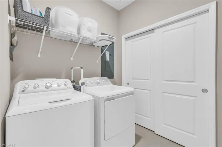 Laundry area featuring washing machine and dryer